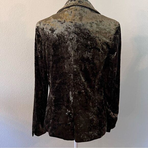 Sanctuary Blazer Velvet Size Small Moss Green Long Sleeve Button Front - Picture 5 of 10